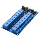 16-relay module 12 V with optocoupler low-level trigger, compatible with Arduino