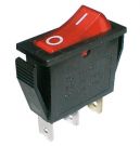 Rocker switch    2pol./3pin  ON-OFF 250V/15A - transparent red
