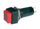 Push-button switch  OFF-(ON) 250V/1A (squared) - red