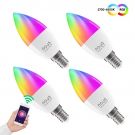 NOUS Smart LED bulbs E14 4,5W RGB P4 WiFi Tuya works with Alexa and Google Assistant (pack of 4)