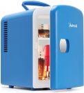 AstroAi 2-in-1 4L High Quality Cosmetics Medicine portable mini fridge 230V/12V car socket with Cooling and Heating Function (Blue)