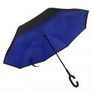 TOOGE Inverted/Reversible Windproof Umbrella Double Layer Inside-Out Self-Standing (Χειροκίνητος μηχανισμός) (Deep Blue)
