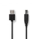 NEDIS  Cable 1x USB 2.0 A connector - 1x USB 2.0 B (2m)