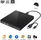 External Portable CD DVD Drive USB 3.0 Type C DVD CD RW Reader with SD TF Card Reader and USB Stick Port