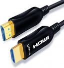 Source Active Fibre Optic HDMI Cable 4K 60Hz YUV4:4 3D HDR HDCP 2.2 for Projector, PS4, PC, Soundbar etc. 20m black