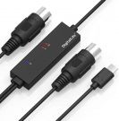  5 Pin MIDI USB C to MIDI 5-Pin In Out Adatper Cable for MIDI Controller, Synthesizer, Keyboard Piano Instrument (1.8M) 