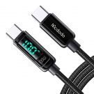 MCDODO Fast Charging Cable With Visual LED Watt Display USB C to USB C 1.2 m 100W 5A PD QC 4.0 (Black)