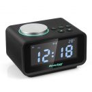 FM radio alarm clock, Reacher digital alarm clock with dual alarm, dual USB charging port