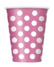  Hot Pink Polka Dot Paper Cups, Pack of 6  (37486)