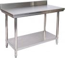 Wiltec Stainless Steel Table Work with Upstand (100 x 60 x 85 cm)