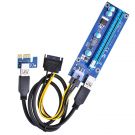 PCIe VER 006C 16x to 1x Powered Riser Adapter Card w/ 60cm USB 3.0 Extension Cable 6Pin PCI-E to SATA Power Cable GPU Riser Adapter Ethereum Mining ETH 2 MintCell 1Pack-6Pin