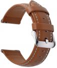 Fullmosa Watch Leather Strap with Stainless Steel Metal Clasp 20mm (brown) for Huawei, Samsung watch