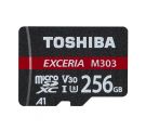 Toshiba M303 256 GB, 98 MB/s MicroSDXC Memory Card, Class 10, UHS-I, U3, V30, A1, Adapter Included