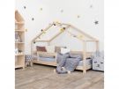 Benlemi Children's House Bed LUCKY with Firm Bed Guard 120x200cm (Natural)