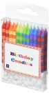 Talking Tables Birthday Bash Striped Candles with 24 Holders for Birthday and Party Celebrations (24 Pack) 