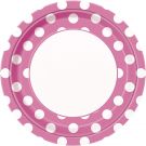 Unique Party 37485 Hot Pink Polka Dot Party Plates, Pack of 8