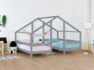 Benlemi Wooden House Bed for Two Children VILLY 90x200 (Grey)