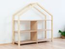 Benlemi Wooden House Shelf SHELLY 146x137x39cm (Natural)