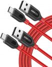 Anker PowerLine+ USB-C to USB 2.0 Nylon cable Red 1.8m - 2-pack (AK-B8266091)