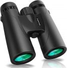 12x42 Compact Binoculars with BAK4 Prism, FMC Lens, Waterproof High Performance HD Telescope with Smartphone Adapter 