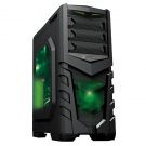 CiT Vanquish Gaming Toolless Case With 2 x12CM Green Led Fans (Vanquish Green)