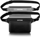 ECHTPower 2 x Waterproof Bum Bags - Protective Mobile Phone Cases (Black + Gray)