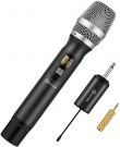 EIVOTOR 25 Channel Professional Handheld Wireless Microphone UHF System with Mini Receiver (Black)