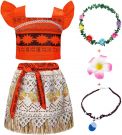 Moana Princess Dress Birthday Party Outfit Halloween Carnival Cosplay Costume (7-8 years)