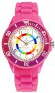 Alienwork Kids Time Learning Watch Waterproof 5 ATM, Silicone strap (pink)