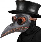 Raxwalker Plague Doctor Mask Halloween Props Costume Steampunk Gothic Cosplay Retro Leather Bird Mask (Grey) 