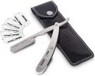 Anthony Brown stainless steel razor i - incl. case and 5 blades (Silver)