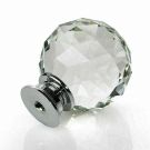 CLEAR CRYSTAL DIAMOND GLASS DOOR KNOBS CUPBOARD DRAWER FURNITURE HANDLE CABINET (30mm)