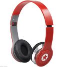 DJ Style Foldable Over Ear Headset Wired 3.5mm RED (301771)