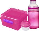 Sistema Lunch Cube Max and 480 ml Trio Bottle Pink (SIS41580)