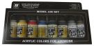 Vallejo Model Air Set Acrylic Colors for Air Brush - Basic Colors (Pack of 8X17ml)