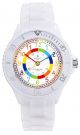 Alienwork Kids Time Learning Watch, Waterproof 5 ATM, Silicone strap (white)