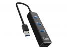 Geti USB Hub 3 θύρες USB-A 3.0 και υποδοχή RJ-45 Ethernet LAN Μαύρο (GUH3AE)  