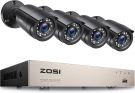 ZOSI 8Ch HD 720P Video Surveillance System TVI/AHD/960H HDMI DVR Recorder with 4 x Outdoor 1280TVL 1.0MP 20 m IR Night Vision Cameras (No Hard Drive) 